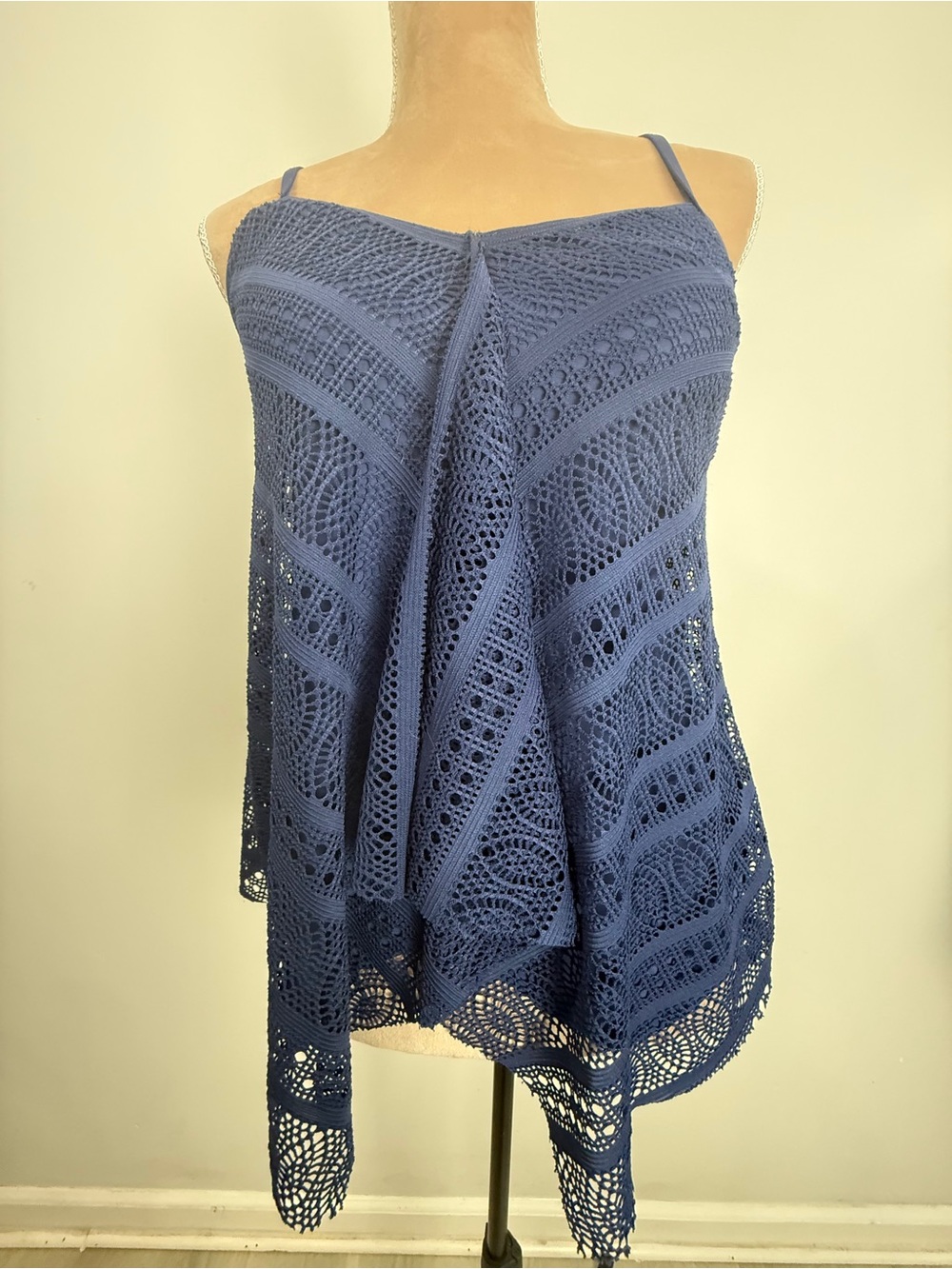 Beach House Admiral Navy Crochet Tank